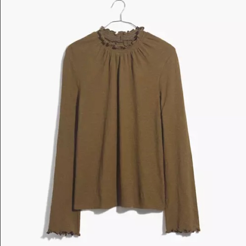 Madewell Texture & Thread Ruffled Mockneck Top - Picture 2 of 3